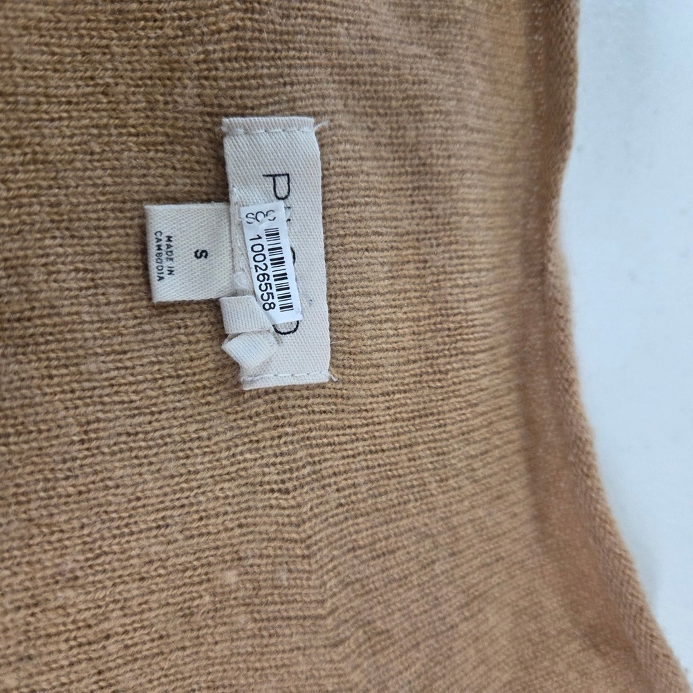 Pilcro and the Letterpress Camel Brown 100% Cashmere Mock Neck Sweater Small